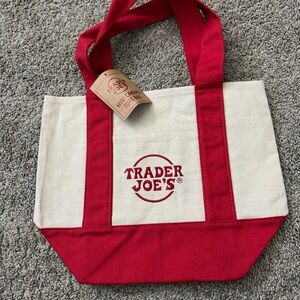 Trader Joe’s mini tote in Red and Cream